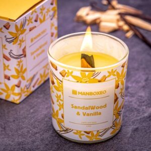 Originální Svíčka s dřevěným praskajícím knotem a intenzivní vůní - Santal & Vanilla 130 g