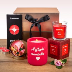 Giftboxeo pro maminku plné svíček - růže + gravírování