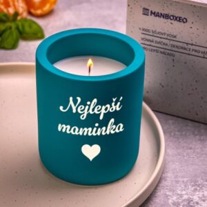 Svíčka v betonu - Limetková bazalka & Mandarínka 300 g
