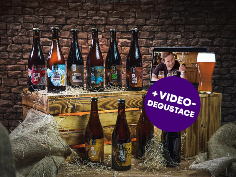 Dárkový balíček 10 druhů piva Zlatá Kráva + videodegustace se sládkem