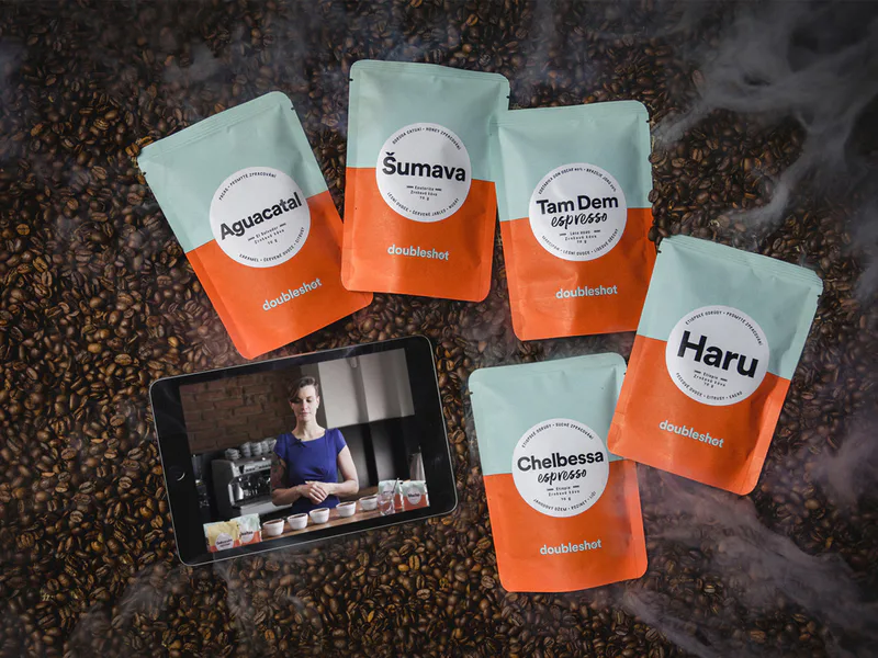 Domácí degustace kávy s pražírnou DOUBLESHOT + 5 druhů špičkové kávy