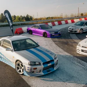 Jízda nebo drift na polygonu v japonských legendách