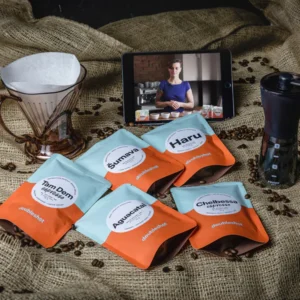 Online kurz přípravy kávy s pražírnou DOUBLESHOT + 5 druhů špičkové kávy + sada na přípravu kávy + kvalitní mlýnek
